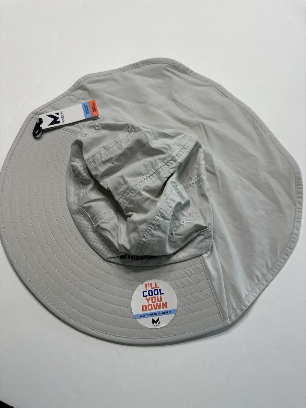 Mission Cooling Wide Brim Gray Sun Hat NEW NWT